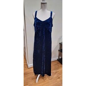 Jessica Simpson Women's Lux Crushed Velvet Slip Dress XL Shapphire Blue NWT